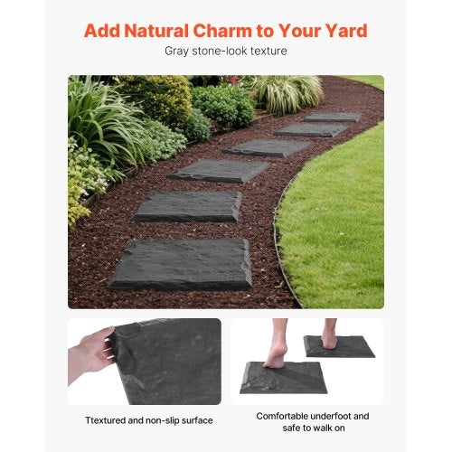 Garden Stepping Stones 8Pcs 155 x 15.5 in Decorative Stepping Stones with Stakes
