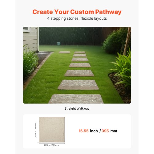 Garden Stepping Stones 4Pcs 155 x 15.5 in Decorative Stepping Stones with Stakes 1