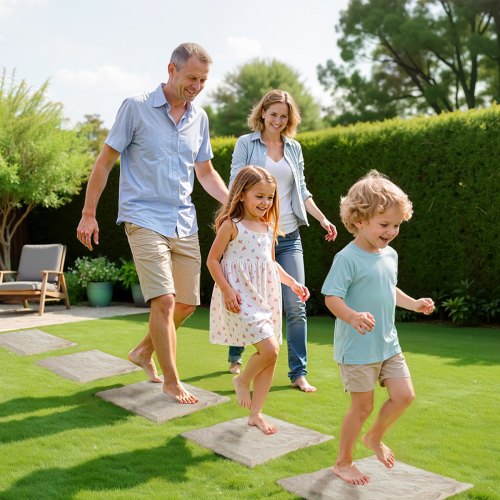 Garden Stepping Stones 4Pcs 155 x 15.5 in Decorative Stepping Stones with Stakes 1