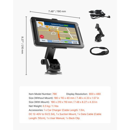 GPS Navigator for Car 7 inch Touch Screen 16GB GPS Navigation System