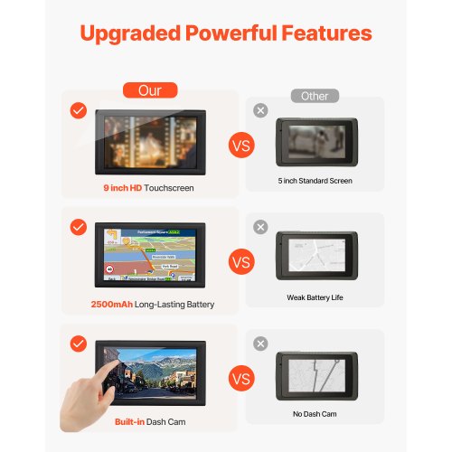 GPS Navigator for Car 9 inch Touch Screen 16GB GPS Navigation System