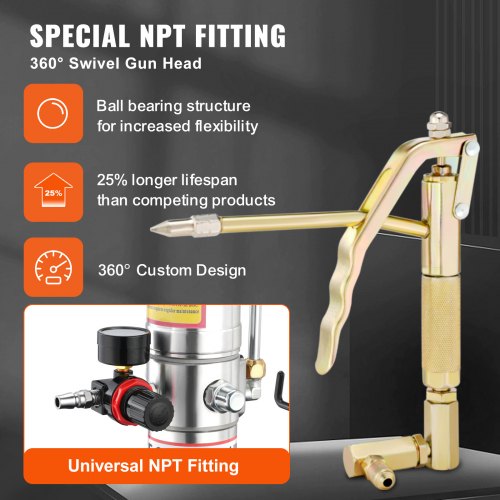 Grease Pump 10.5 Gallon 40L Air Operated Grease Pump with 13 ft High