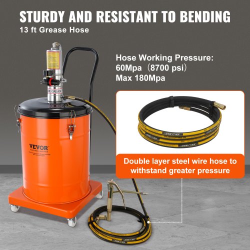 Grease Pump 10.5 Gallon 40L Air Operated Grease Pump with 13 ft High