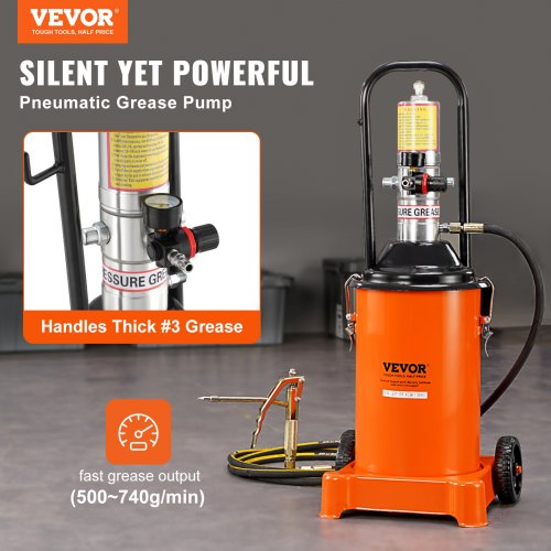 Grease Pump 3 Gallon 12L Air Operated Grease Pump with 13 ft High Pressure