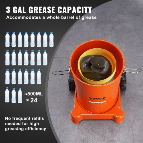 Grease Pump 3 Gallon 12L Air Operated Grease Pump with 13 ft High Pressure