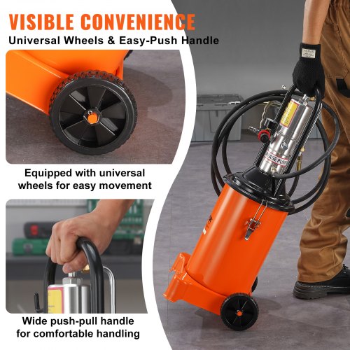 Grease Pump 3 Gallon 12L Air Operated Grease Pump with 13 ft High Pressure