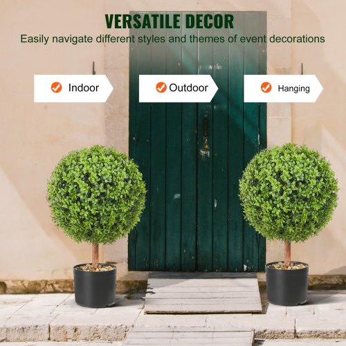 2x Artificial Boxwood Ball Ø406cm Garden Deco Boxwood in Flowerpot Ball