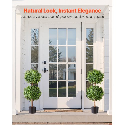 Artificial Topiary Boxwood Double Ball 2 Set 36 inch Faux Boxwood Plant