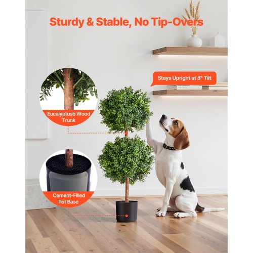 Artificial Topiary Boxwood Double Ball 2 Set 36 inch Faux Boxwood Plant