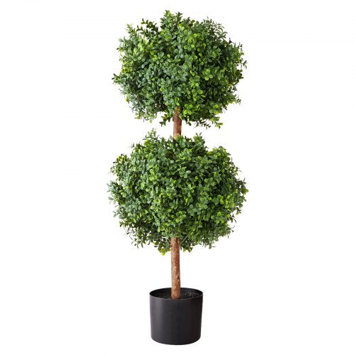 Artificial Topiary Boxwood Double Ball 2 Set 36 inch Faux Boxwood Plant