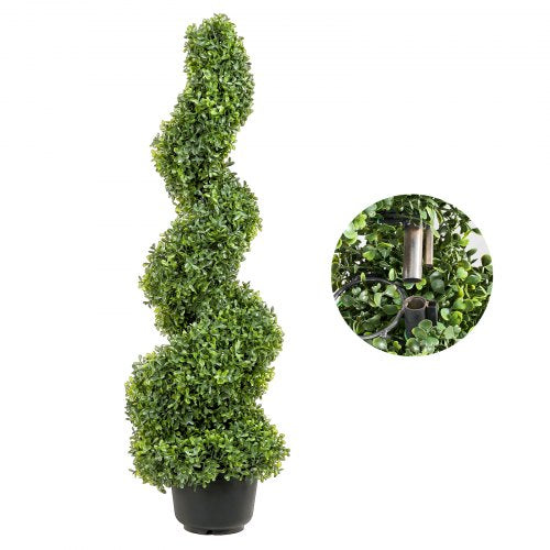 2 pcs Artificial Boxwood Tower Topiary Spiral Artificial Plant 91cm high