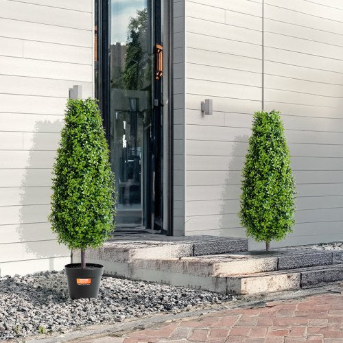 Artificial Boxwood Topiary Tree 36 inch Tall 2 Pieces Faux Topiary