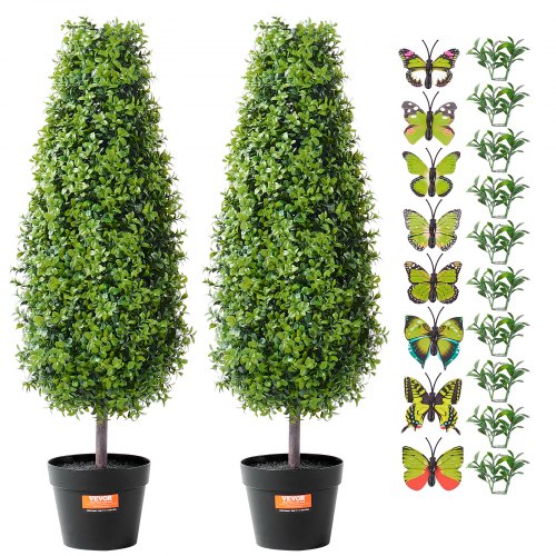 Artificial Boxwood Topiary Tree 36 inch Tall 2 Pieces Faux Topiary
