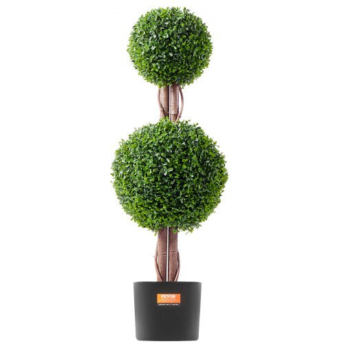 Artificial Boxwood Topiary Tree 36 inch Tall 2 Pieces Double Ball Faux
