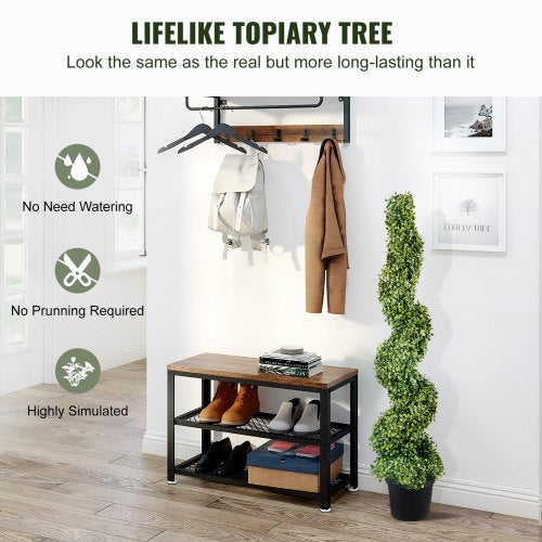 2 pcs Artificial Boxwood Tower Topiary Spiral Artificial Plant 122cm high