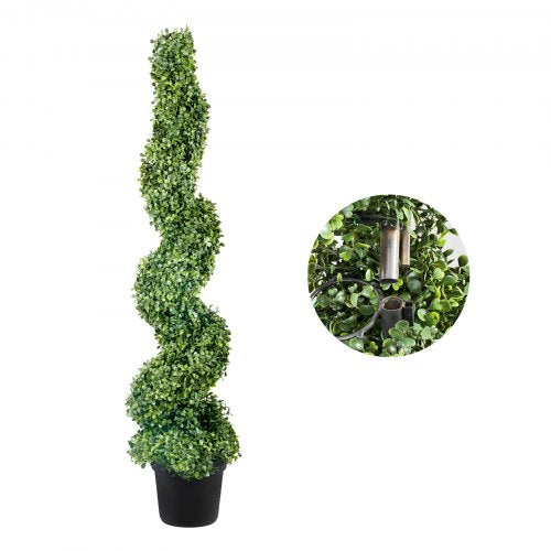 2 pcs Artificial Boxwood Tower Topiary Spiral Artificial Plant 122cm high