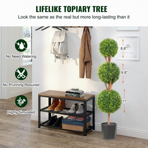 Artificial Topiaries Boxwood Trees 48 inch Tall 2 Pieces 3 BallShape