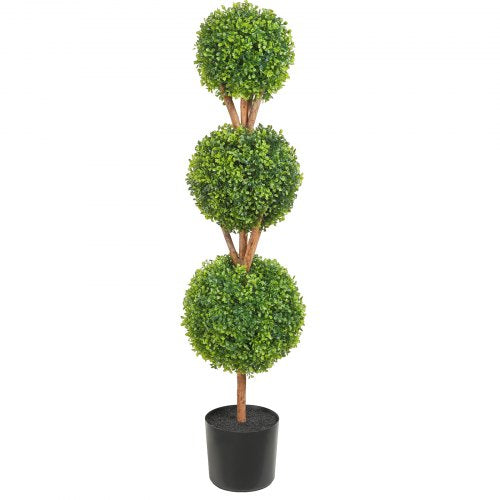 Artificial Topiaries Boxwood Trees 48 inch Tall 2 Pieces 3 BallShape