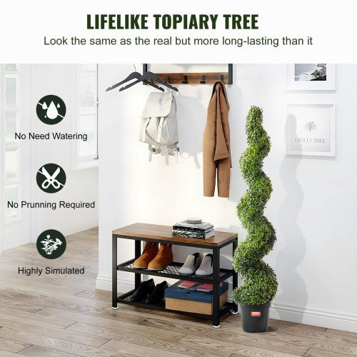 Artificial Boxwood Topiary Tree 60 inch Tall 2 Pieces Spiral Faux