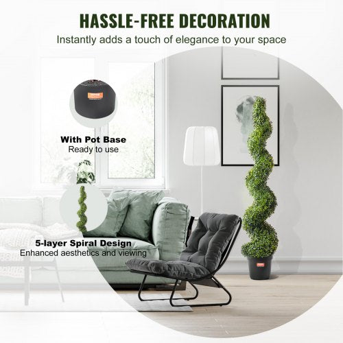 Artificial Boxwood Topiary Tree 60 inch Tall 2 Pieces Spiral Faux