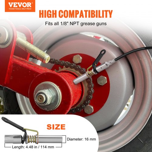 Grease Gun Coupler 10000 PSI High Pressure 6Jaw Locking Quick Release