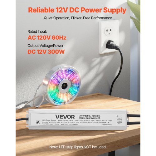 LED Driver 300 Watts 12V DC Waterproof IP67 Low Voltage Power Supply