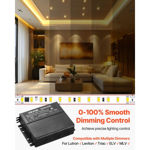 60W Dimmable LED Driver 12V TriacELVMLV AC to DC Power Supply