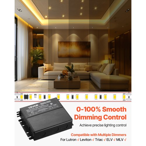 60W Dimmable LED Driver 24V TriacELVMLV AC to DC Power Supply