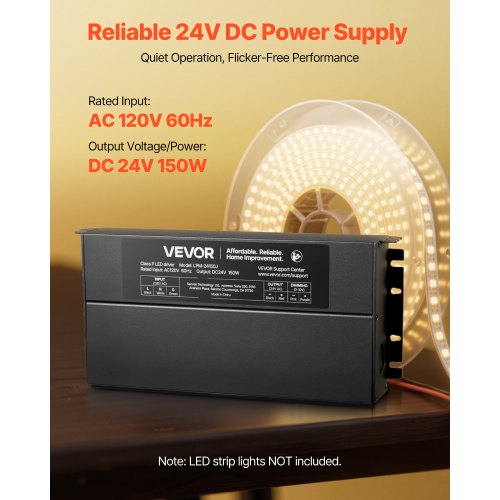 150W Dimmable LED Driver 24V TriacELVMLV AC to DC Power Supply