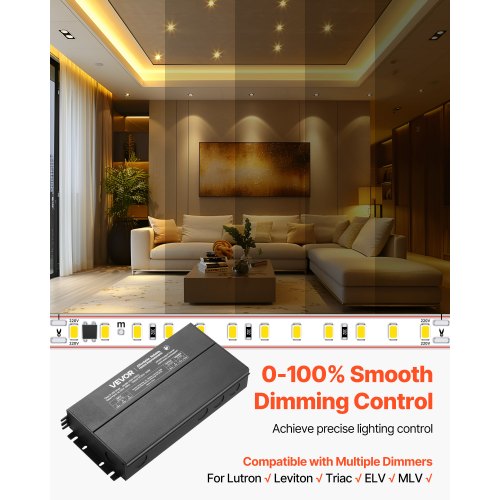 150W Dimmable LED Driver 24V TriacELVMLV AC to DC Power Supply