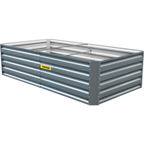 Galvanized Raised Garden Bed 80 x 40 x 19 Metal Planter Box Gray
