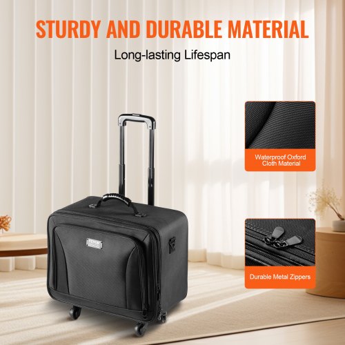 Rolling Makeup Train Case Large Storage 3 Tiers Convenient Carry With Handle