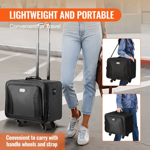 Rolling Makeup Train Case Large Storage 3 Tiers Convenient Carry With Handle