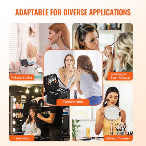 Rolling Makeup Train Case Large Storage 3 Tiers Convenient Carry With Handle