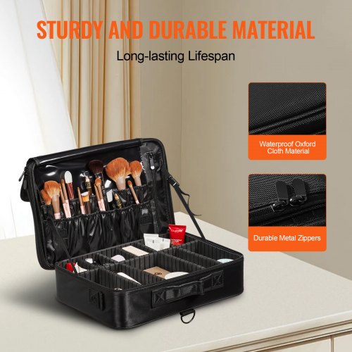 Makeup Train Case Large Storage 3 Tiers Convenient Carry With Handle
