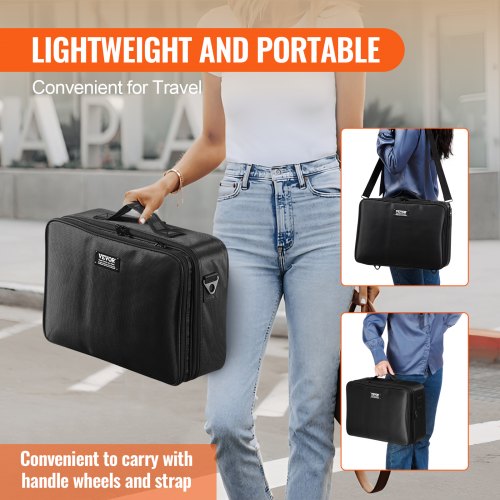 Makeup Train Case Large Storage 3 Tiers Convenient Carry With Handle