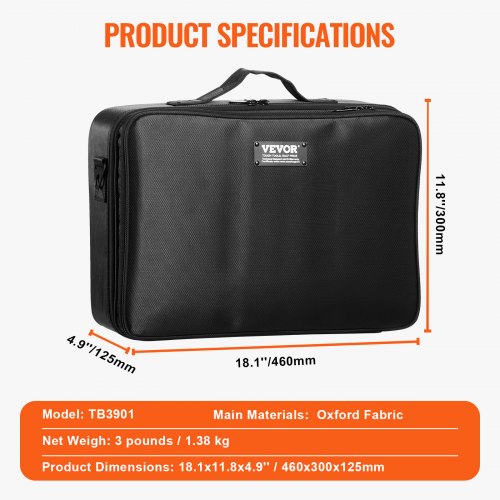 Makeup Train Case Large Storage 3 Tiers Convenient Carry With Handle
