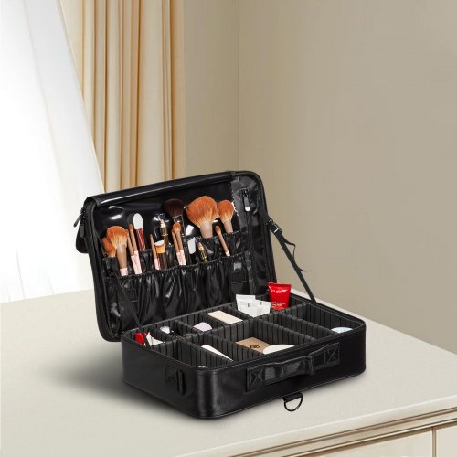 Makeup Train Case Large Storage 3 Tiers Convenient Carry With Handle