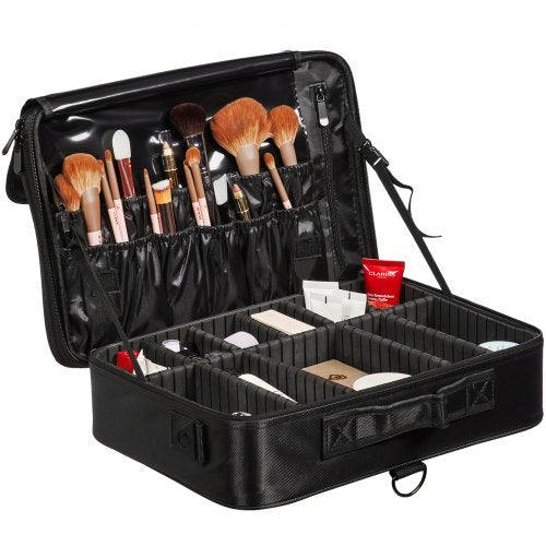 Makeup Train Case Large Storage 3 Tiers Convenient Carry With Handle