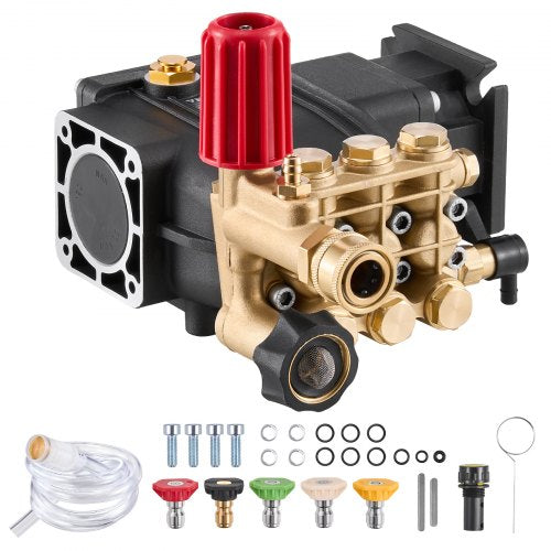 Pressure Washer Pump 34 Shaft Horizontal Triplex Plunger 3300 PSI