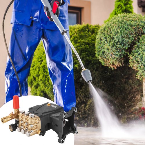 Pressure Washer Pump 1 Shaft Horizontal Triplex Plunger 4400 PSI 4 GPM
