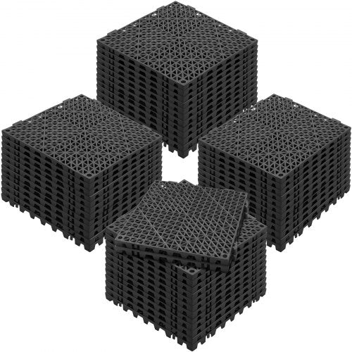 Interlocking Tile 50PCS Black Drainage Tiles 12 x 12 Splicing Soft PVC