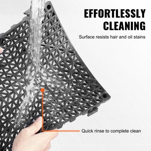 Interlocking Tile 55PCS Black Drainage Tiles 12 x 12 Splicing Soft PVC