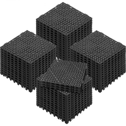 Interlocking Tile 55PCS Black Drainage Tiles 12 x 12 Splicing Soft PVC