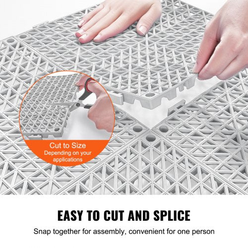 Interlocking Tile 55PCS Grey Drainage Tiles 12 x 12x6 Splicing Soft