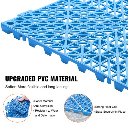 Interlocking Tile 55PCS Blue Drainage Tiles 12 x 12 Splicing Soft PVC