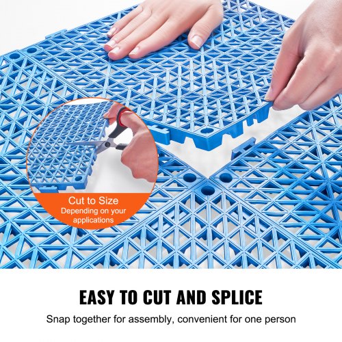 Interlocking Tile 55PCS Blue Drainage Tiles 12 x 12 Splicing Soft PVC