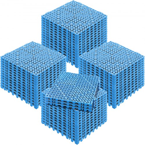 Interlocking Tile 55PCS Blue Drainage Tiles 12 x 12 Splicing Soft PVC