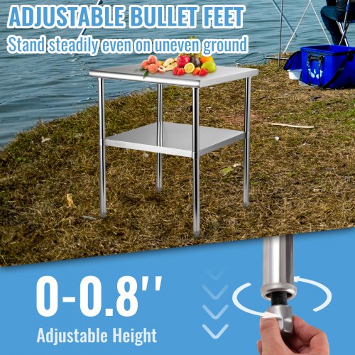 Stainless Steel Prep Table 30 x 30 x 36 Inch 800lbs Load Capacity Heavy