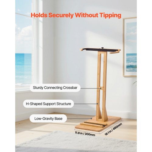 Vertical Surfboard Stand Wooden Surfboard Rack for Storage and Display